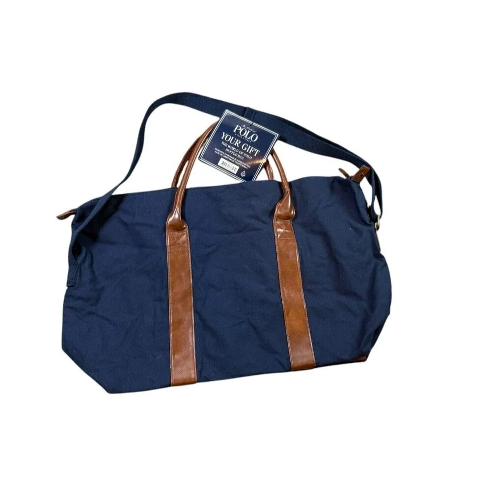 Ralph Lauren Polo Carry On Weekender Duffle Bag With Shoulder Strap Tote NWT